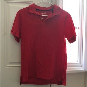 Blue and red button up boys tops